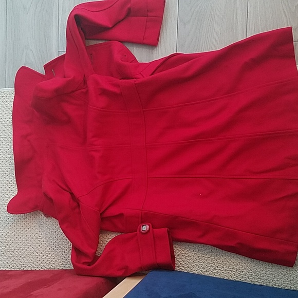 EUC Tulle lipstick red wool blend coat M - Picture 7 of 9